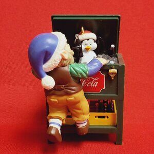 Coca Cola Ornament Elf & Penguin Ice Chest Cooler 1996